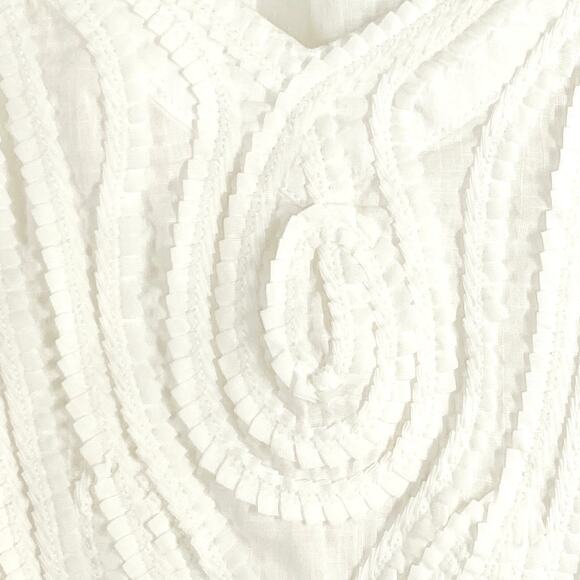 Chicos White Cotton Embroidered Boho Peasant Tunic Top Size 0 or Small - Picture 5 of 7